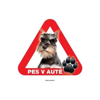 Značení Grel nálepka na sklo pozor pes v autě knírač malý