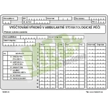 Tiskopis Vyúčtování výkonů v ambulantní stomatologické péči