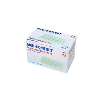 rouška Ústenky operační Med-Comfort, 3 vrstvé s úvazky, zelená, 50 ks