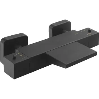 Vodovodní baterie Sapho DIMY nástěnná vanová termostatická baterie, kaskáda, černá mat