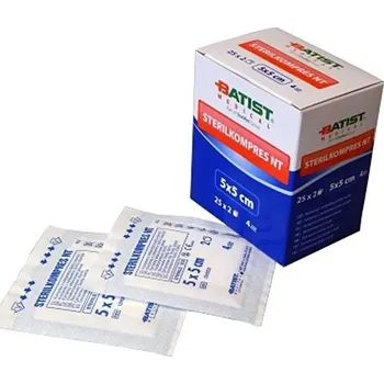 Kompres Kompresy z netkaného textilu sterilní 4vr. 5 x 5 cm / 2 ks