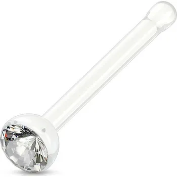 Piercing Akryátový piercing do nosu s kamínkem (čirá)