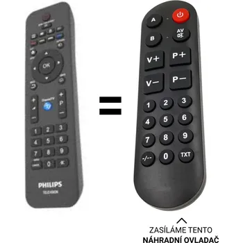 Dálkový ovladač Philips 242254990274 , 26HFL4373D, 32HFL4372D náhradní dálkový ovladač pro seniory