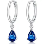 Elenys stříbrné náušnice Padající kapky modré-BU