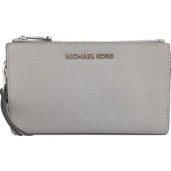 Michael Kors Jet Set Travel Double Zip Wristlet Pearl Grey