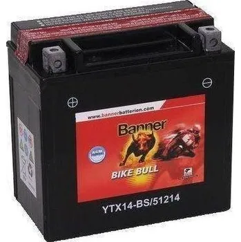 Elektroinstalace pro motocykl motobaterie 12V, YTX14-BS, 12Ah, 190A, BANNER BIKE BULL AGM 150x87x147 HONDA CTX 1300 rok 14-15