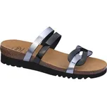 obuv Scholl SOFIA černo cínové zdravotní pantofle