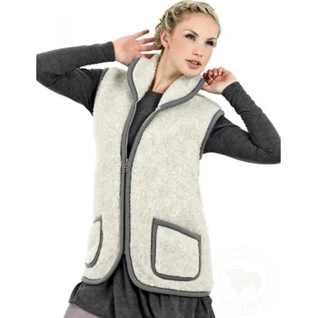 Dámská vesta Vesta z ovčí vlny Pyrenees 2XL světle šedá 200-100-00079