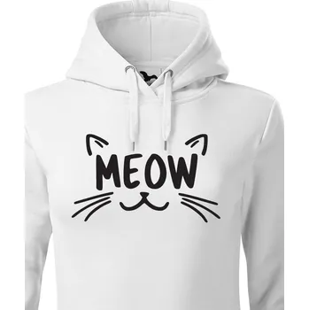 Dámská mikina Dámská mikina s kočkou Meow, Barva Bílá, Velikost 2XL, Canvas Dámská mikina Bezvatriko.cz 0055