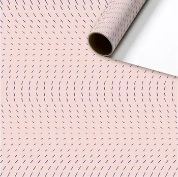 Balící papír Balicí papír růžový metalický s modrým dekorem