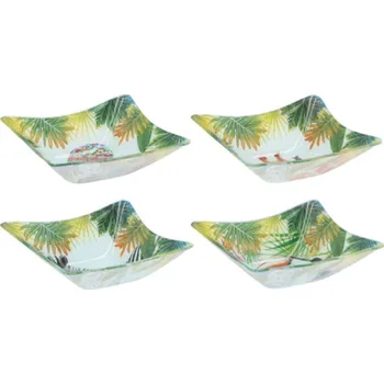 WADER SADA SKLENĚNÝCH MISEK S TROPICKÝMI MOTIVY 4KS