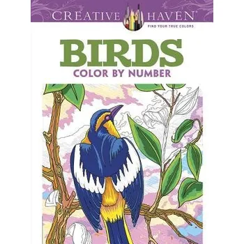 Cizojazyčná kniha Creative Haven Birds Color by Number Coloring Book - Toufexis, George
