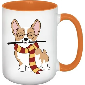 Hrnek velký barevný s potiskem Corgi Potter