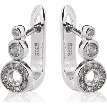 Náušnice Stříbrné náušnice se zirkony a kolečky - Meucci SE106
