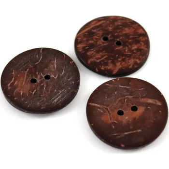 Knoflík Knoflík dvoudírkový -imitující kokosový - 44" - 27,94mm - různé barvy Knoflík dvoudírkový -imitující kokosový - 44" - 27,94mm: Oranžovo-hnědý