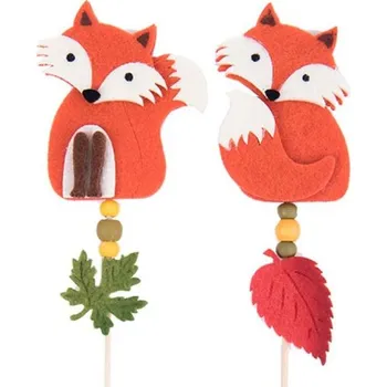 Zápich Liška fleece a korálky