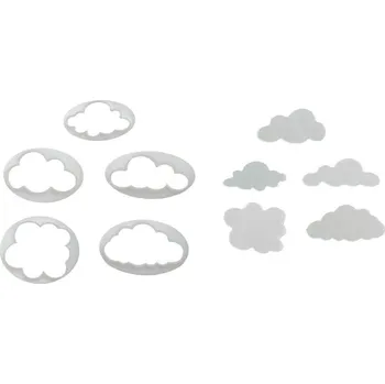 Jedlá dekorace na dort Caketools Sada vykrajovátek - načechraný mrak 5ks
