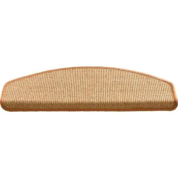 Nášlap na schod Hnědý kobercový půlkruhový nášlap na schody Sisal - 25 x 65 cm