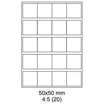 Speciální papír Print etikety Emy 50x50 mm, 20ks/arch, 100 archů, samolepící