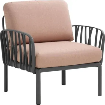 Nardi Růžové látkové zahradní křeslo Komodo s tmavě šedou podnoží