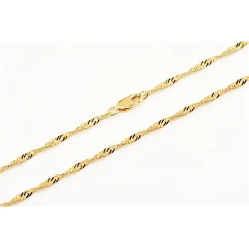 Řetízek Stříbrný pozlacený řetízek singapore 55 cm STRR0264F