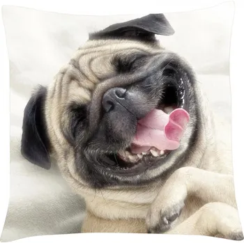 Polštář Polštář s motivem psa 25 mopsík, Mybesthome 40x40 cm Varianta: Povlak na polštář s prošívanou výplní, 40x40 cm