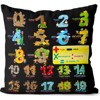 Dekorativní polštářek Polštář Anglické číslice (Velikost: 55 x 55 cm)