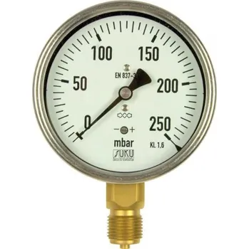 Ventil SUKU manometr typ 5631 - D 100 0 - 10 kPa M20x1,5 pro plyn