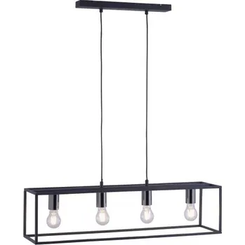 Leuchten Direkt 15854-18 FABIO - Závěsný retro lustr v černé barvě 4 x E27,šířka 80cm (Závěsné svítidlo v retro stylu nad jídelní stůl)