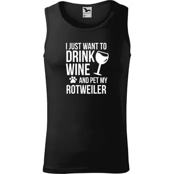 Pánské tílko Pánské tílko Malfini Core I just want to drink wine and pet my...