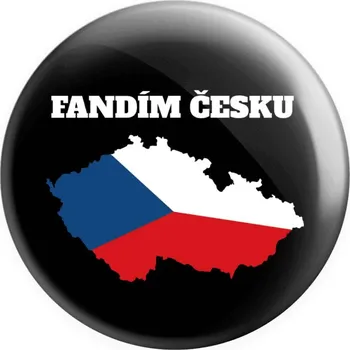 Placka Fandím Česku - vlajka ve tvaru ČR