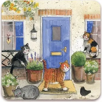 Podložka pod misku Podložka, podtácek Friendly felines, Alex Clark (Korková podložka kočka, s kočkou)