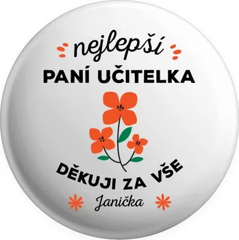 Placka Nejlepší paní učitelka - Jméno