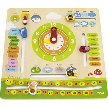 VIGA Dřevěný kalendář Dřevěná hračka VIGA Dřevěný kalendář
