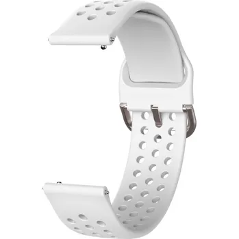 Příslušenství k chytrým hodinkám Silikonový sportovní řemínek 20mm se sponou pro hodinky Samsung / Huawei / Xiaomi / Garmin Barva: Bílá