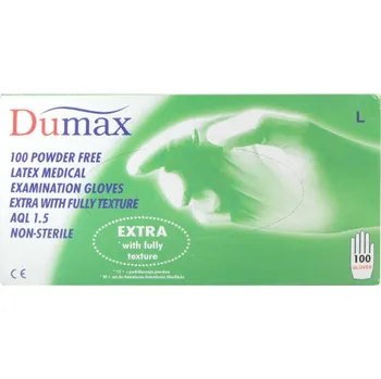 Dumax Vyšetřovací rukavice latexové nesterilní nepudrované 100 ks, L