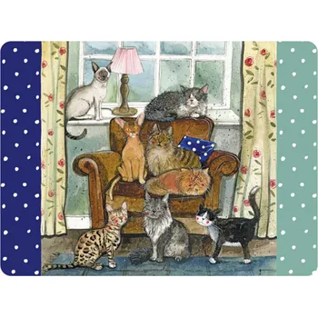 prostírání Korkové prostírání Cat house - Alex Clark, 29 x 21,5 cm (Prostírání s kočkou, kočka, kočky)