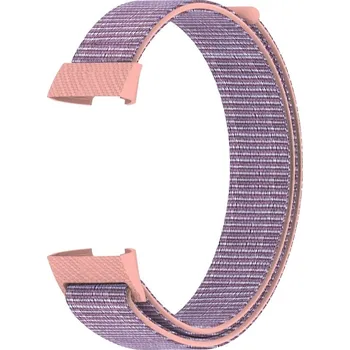 Příslušenství k chytrým hodinkám eses Nylonový řemínek pro Fitbit Charge 3 - Fialovo růžový