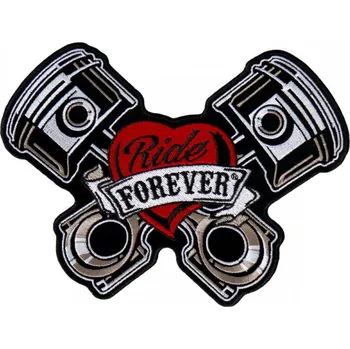 Nášivka Moto nášivka Piston Patch Ride Forever 9 cm x 13cm