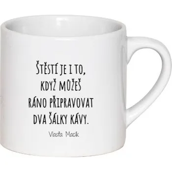 Hrnek espresso (Lungo) s potiskem Štěstí je...