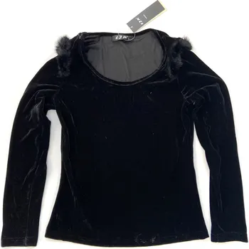 Dámská halenka Dámská halenka s kožíškem 3685 - LJR černá L