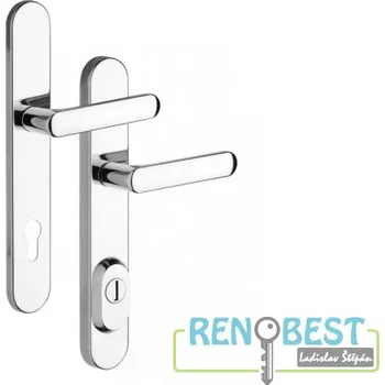 Dveřní kování ROSTEX Bezpečnostní kování RX 4-40 EXCLUSIVE Rozteč: 90 mm, Provedení: klika/klika, Povrchová úprava: chrom nerez