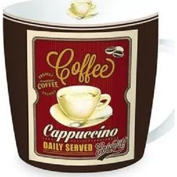 Easy Life, Itálie Easy Life - Porcelánový hrnek v plechové dóze HAPPY LIFE Coffe, Cappuccino - 350 ml