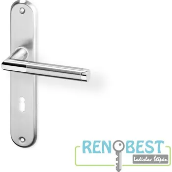 Dveřní kování AC-T Dveřní kování LUKA OV ECO nerez Rozteč: 90 mm, Provedení: pro vložku - PZ, Povrchová úprava: nerez