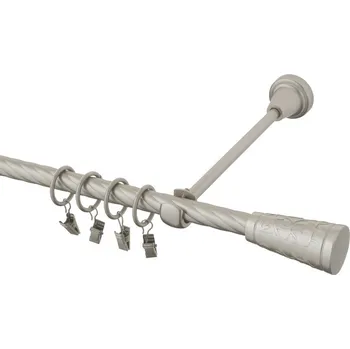 Garnýž Garnýž kovová 320 cm kroucená jednořadá 16 Sevilla chrom mat