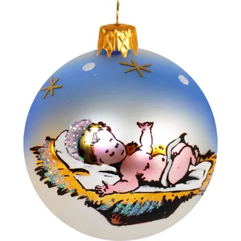 Vánoční ozdoba Irisa Skleněná ozdoba Ježíšek 7 cm Velikost: 7 cm, Balení: 1 ks, Barva: bílá