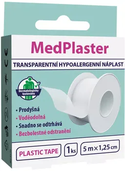 Náplast MedPharma MedPlaster transparentní hypoalergenní náplast 5 m x 1,25 cm