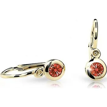 Náušnice Cutie Kids Jewellery c1537-10-30-x-1 Zlaté dětské náušnice na brizuru Cutie C1537 Tcf Red – zlatý šperk ryzosti 585/1000 v Dárkovém balení s Certifikátem GBEYC-00773