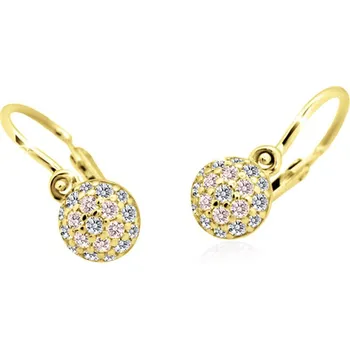 Náušnice Cutie Kids Jewellery c2755-10-20-x-1 Zlaté dětské náušnice na brizuru Cutie C2755 Pink – zlatý šperk ryzosti 585/1000 v Dárkovém balení s Certifikátem GBEYR-00743