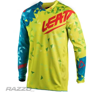 cyklistický dres Pánský MX dres LEATT GPX 4.5 Lite Jersey Lime Teal S